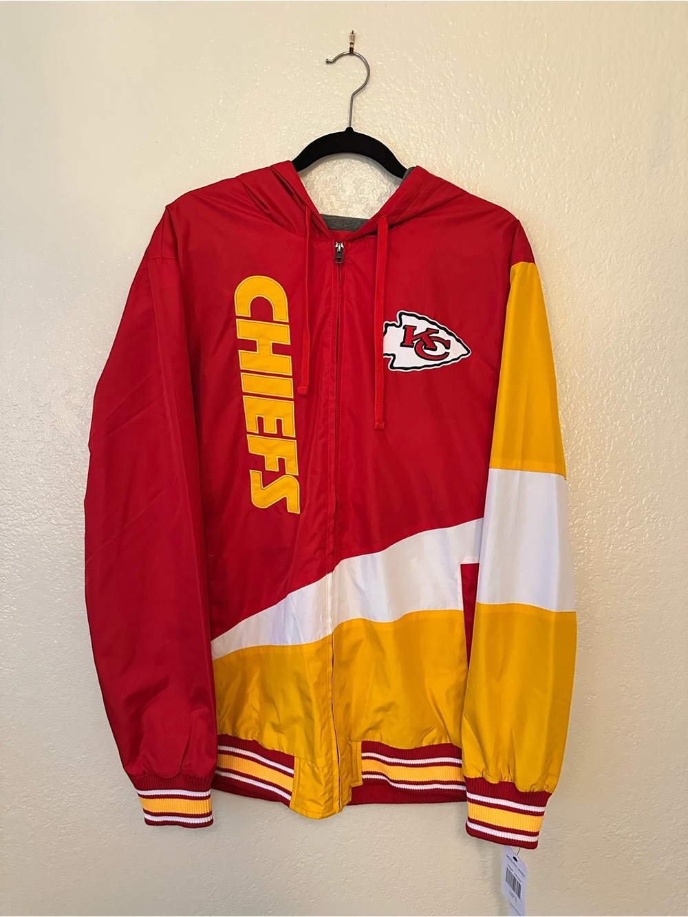 NFL Kansas City Chiefs Red & Gold Hooded Windbreaker Jacket